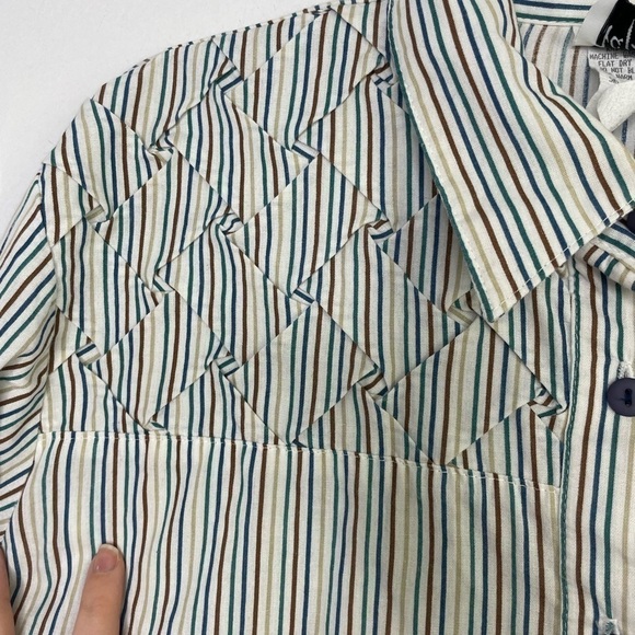 VINTAGE made in USA stripes normcorp buttons blouse - Picture 5 of 10